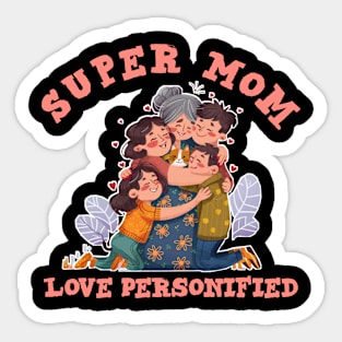 Mother's day - Super mom love personifed Sticker